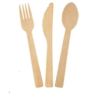 90pcs disposable bamboo silverware durable picnic utensils set disposable bamboo cutlery set 30 forks 30 spoons 30 knives