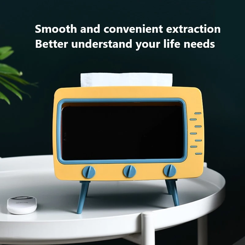 

Paper Tray Cute Plastic Tissue Box Square Home Multifunctional Creative Napkin Storage Box Desktop Tv Tissue Box