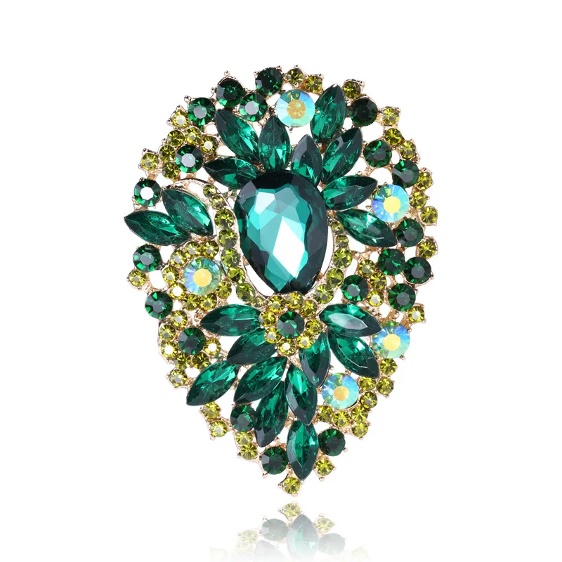 

Women's Hot Sale Colorful Bright Glass Large Crystal Brooch Brooch Clothing Prom Party Dinner Party Accessories