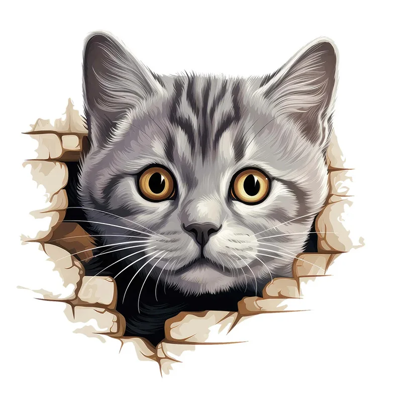 

Водонепроницаемая наклейка с котом