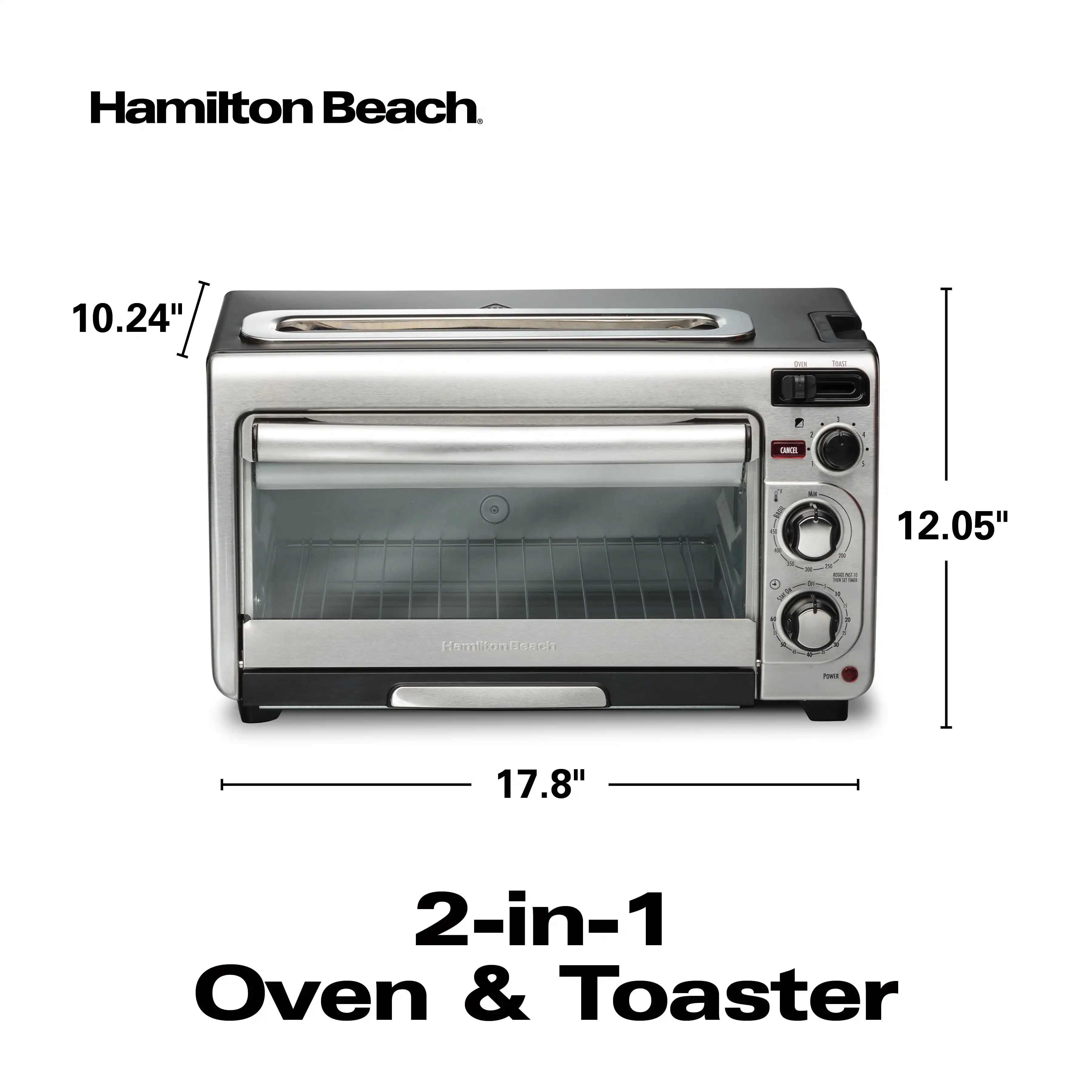 

2-in-1 Oven & Toaster, Space-Saving Design