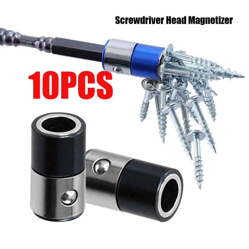 

Magnetic Bit Screwdriver Head Magnetizer Universal Screw Driver Head Magnetic Ring for 6.35mm Shank Anti-Corrosion Drill Bit