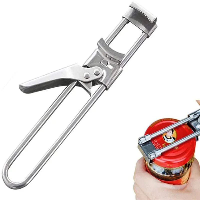 

Adjustable Jar Opener Stainless Steel Manual Bottle Lid Opener For Weak Hands Easy Grip Kitchen Accessories Gadgets Tools