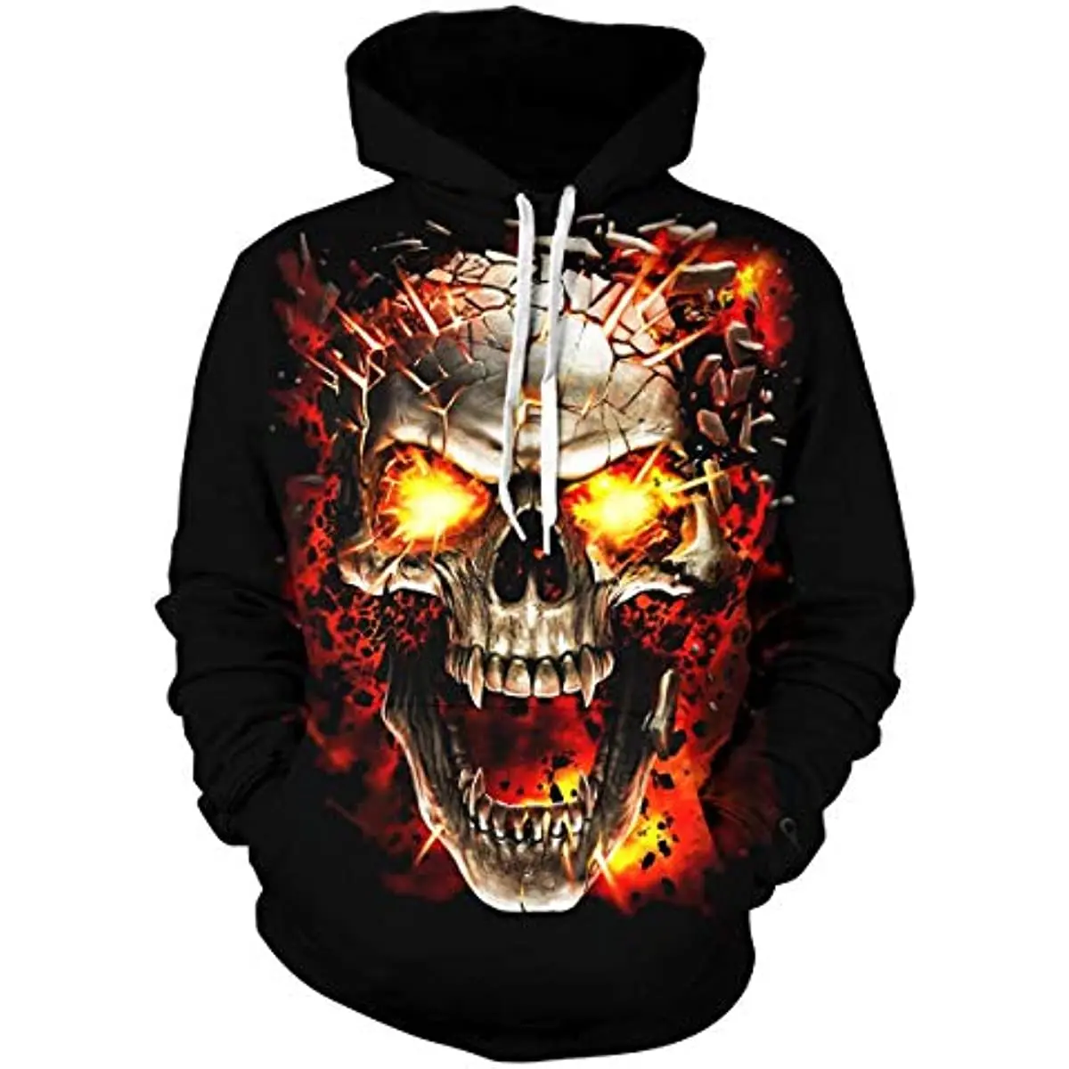 

Lontse Hoodies Men Skull 3D Graphic Print Sweatshirts Pullover Tops with Pocket