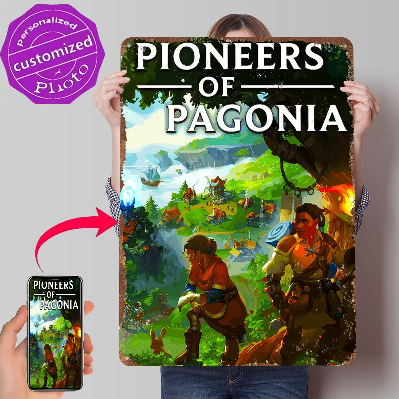 Фото Постеры с изображением игры Pagonia: винтажные металлические таблички, настенный декор, ретро-пластинки для украшения дома №1
