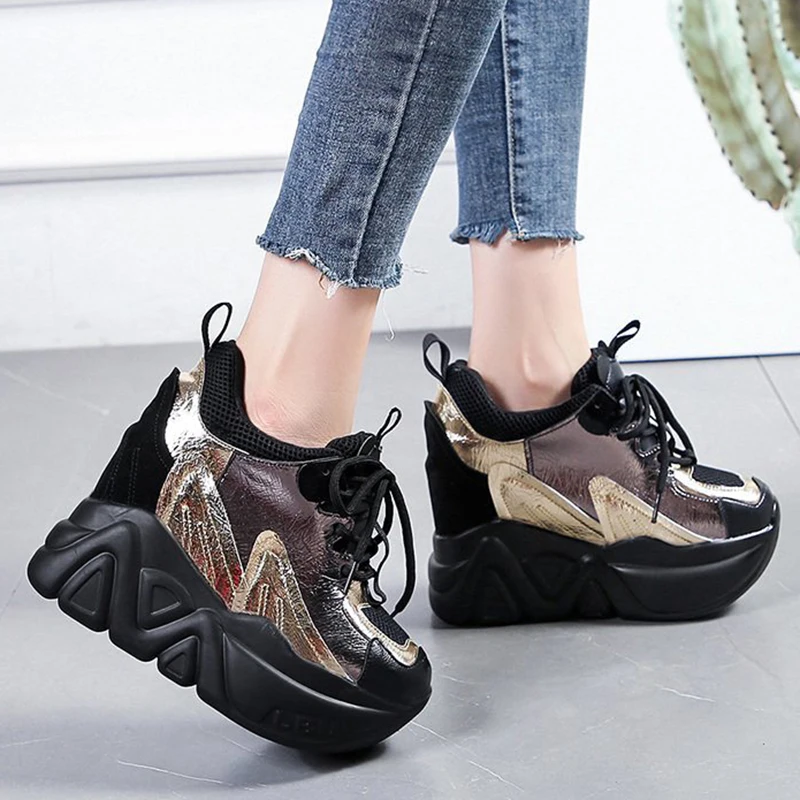 

Lucyever Breathable Hidden Wedges Sneakers Women 2022 Mixed Color Platform Vulcanized Shoes Woman Casual Chunky Heels Sneakers