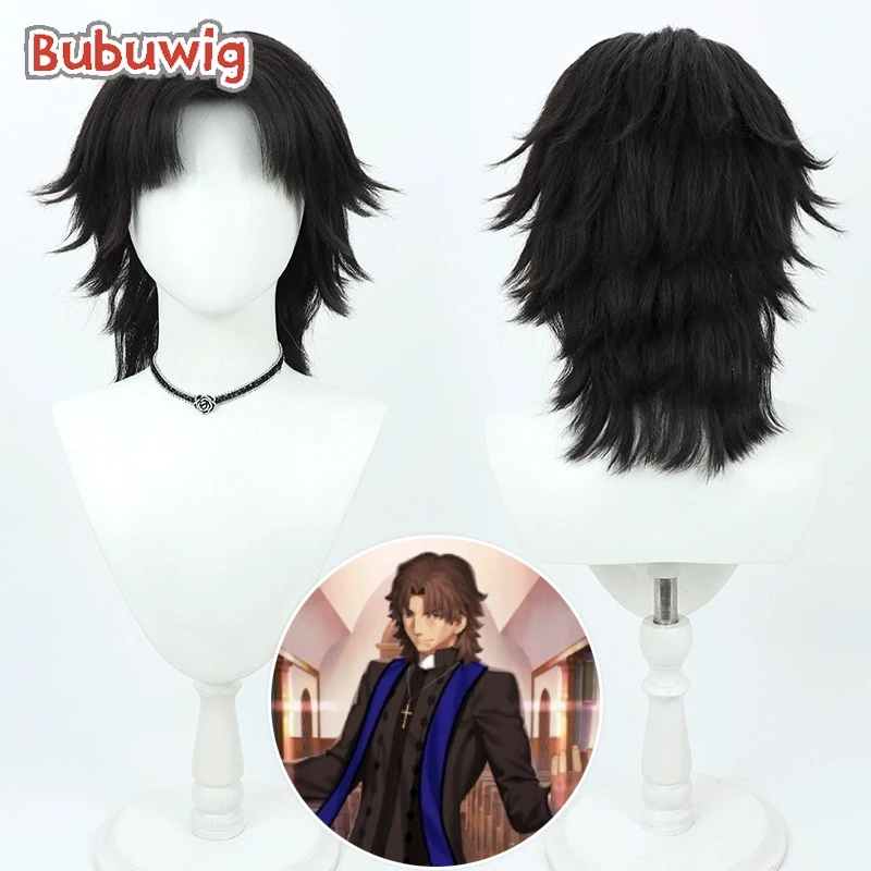 Bubuwig синтетические волосы Grigori Efimovich Rasputin парики для косплея Fate FGO короткие черные