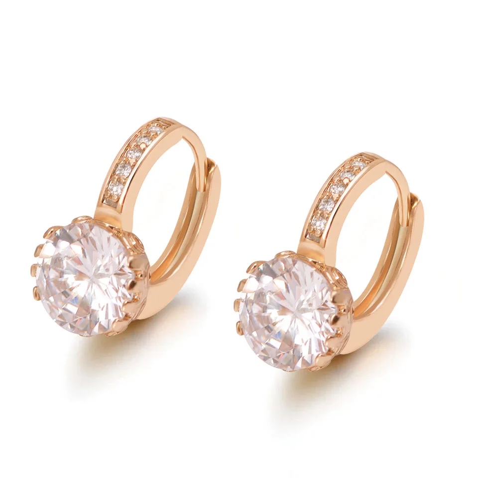 MxGxFam модные серьги-кольца с цирконием для женщин ювелирные изделия позолоченные