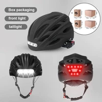 mtb road bike downhill helmet with led front tail lights cycling helmet outdoor sport riding bicycle helmet for man women 2022