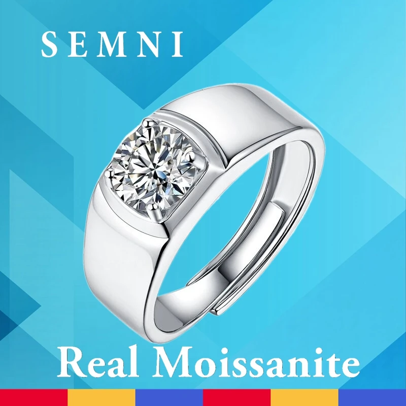 

SEMNI 3.0ct Resizeable Moissanite Rings For Women Girls Sparkling Lab Diamond Forever Love Birthday Gift Fine Jewelry Anillos