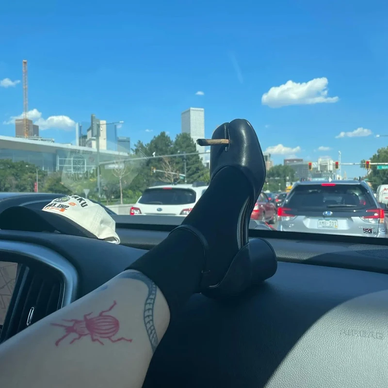 Fashion Buckle Strap  Women Sandals 2023 Summer Ladies Pumps Luxury Brand Design Slipt Toe Shoes Women Chunky Round High Heels