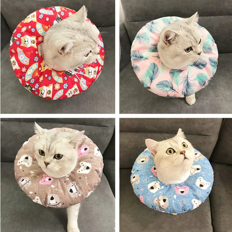 

Elizabethan Ring Pet Protection Head Cover Cat Bathing Grooming Waterproof Anti-bite Anti-lick Anti-scratch Collar In Stock