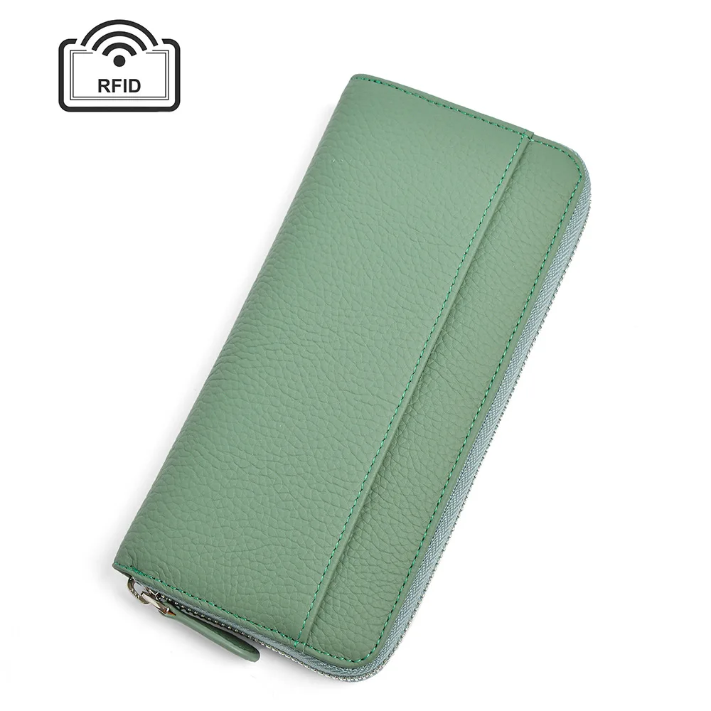 

Large Capacity Women Long Wallets Coin Purse Versatile Genuine Leather Clutch Bag RFID Card Holder Wallet Carteras Para Mujer