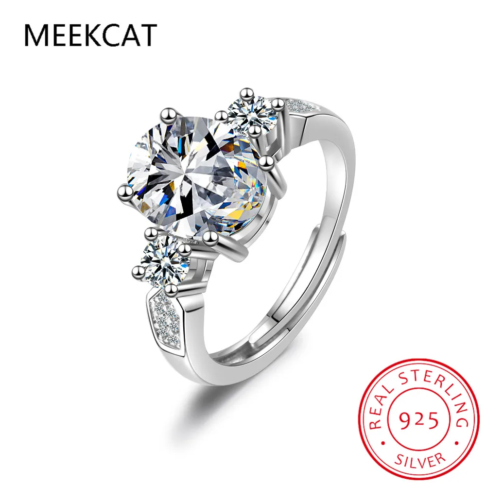 Сертифицированное кольцо с муассанитом 3 карата 8 мм из желтого золота 18 карат для