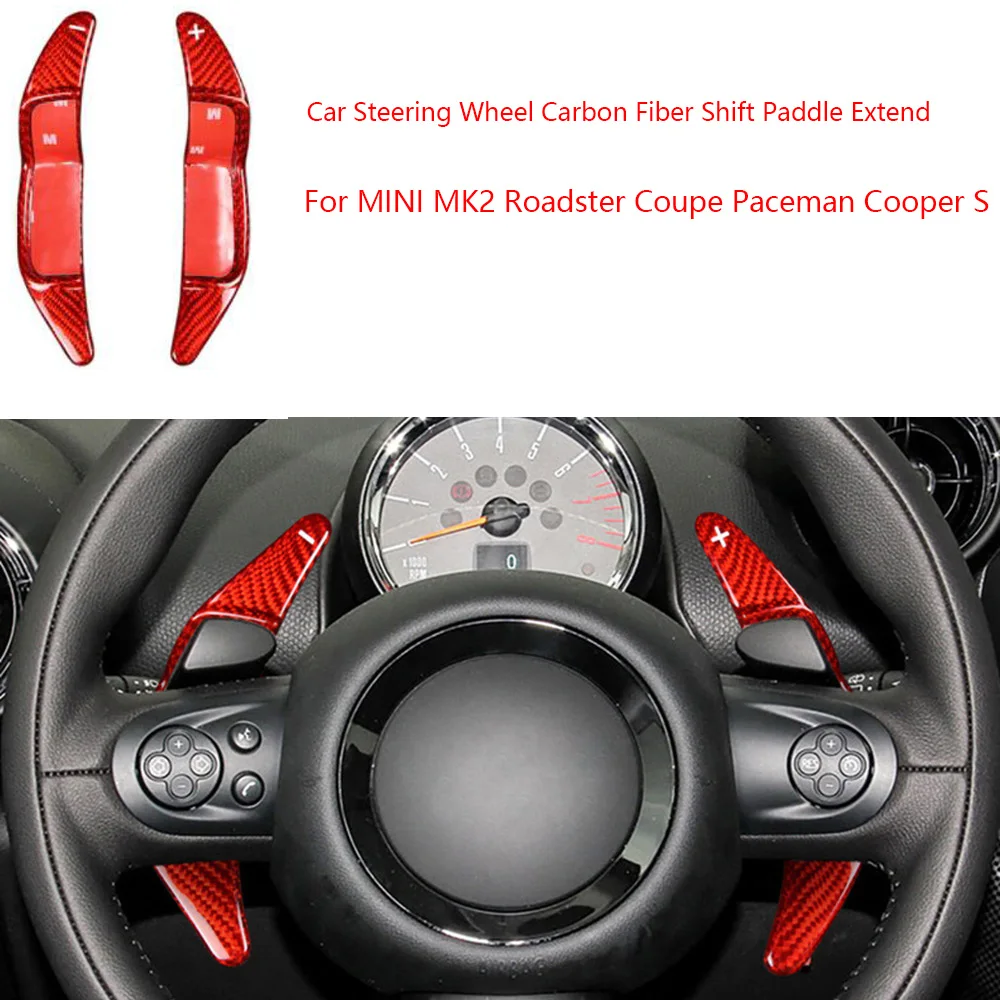 

Car Steering Wheel Carbon Fiber Shift Paddle Extend For MINI MK2 Roadster Coupe Paceman Cooper S JCW R55 R56 R57 R58 R59 R60 R61