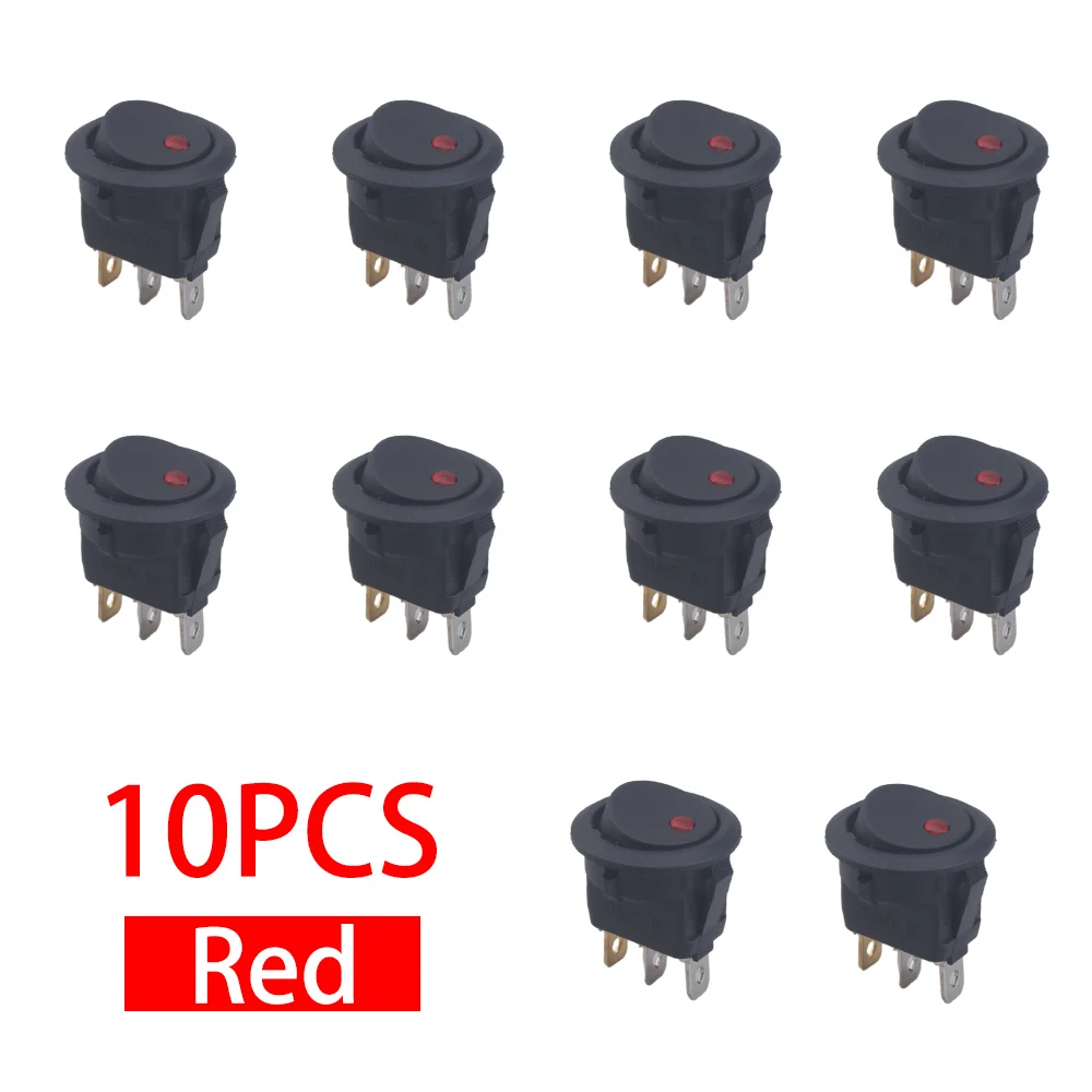 

10 шт./партия, кнопочный переключатель, 4 цвета, 12 В, 20 А