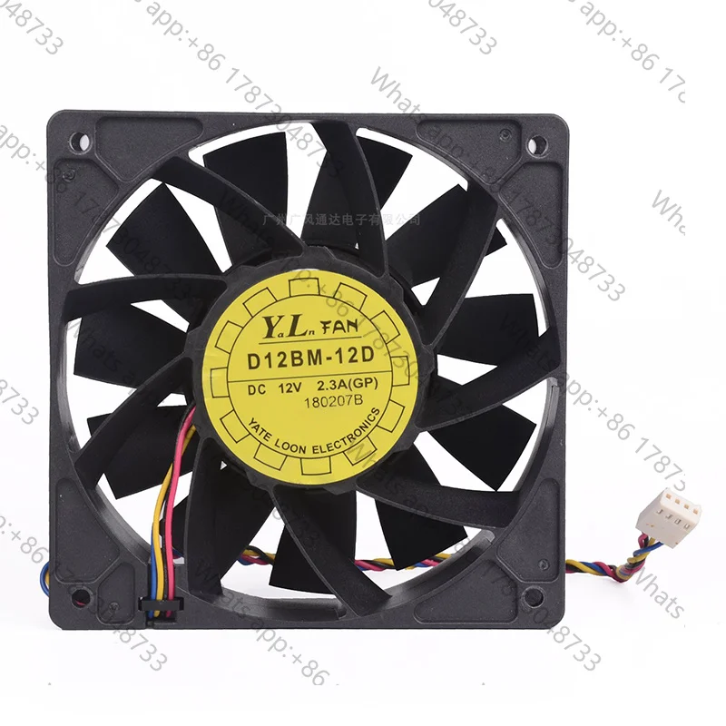 Фото Новый оригинальный вентилятор D12BM-12D 12В 2.3А 12см 120*38мм для Antminer S7 S9 L3+ T9+ M3 S9i, высокопроизводительный, с мощным воздушным потоком №1