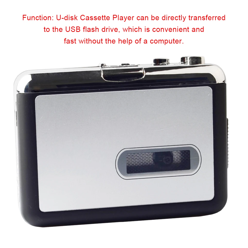 

Professional U-disk Cassette Player USB to MP3 Recorder Portable Converter with Earphones Lightweight Audio Players