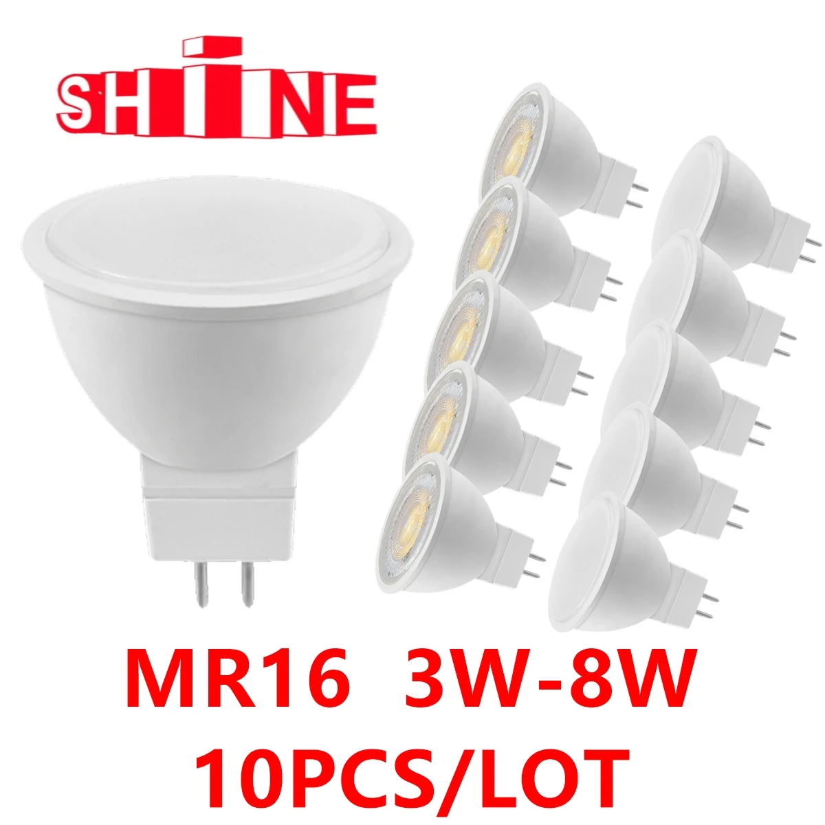 

MR16 GU5.3 LED Spotlight 3W-8W 220V AC110V AC/DC12V Beam Angle 38/120 Degree for home Energy Saving indoor Light Bulb for Table