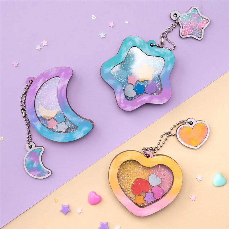 

Wood Kids DIY Graffiti Toys Parent-child Interaction Hand Painted Crafts Pendant Ornament for Children DIY Handmade Painted Toys