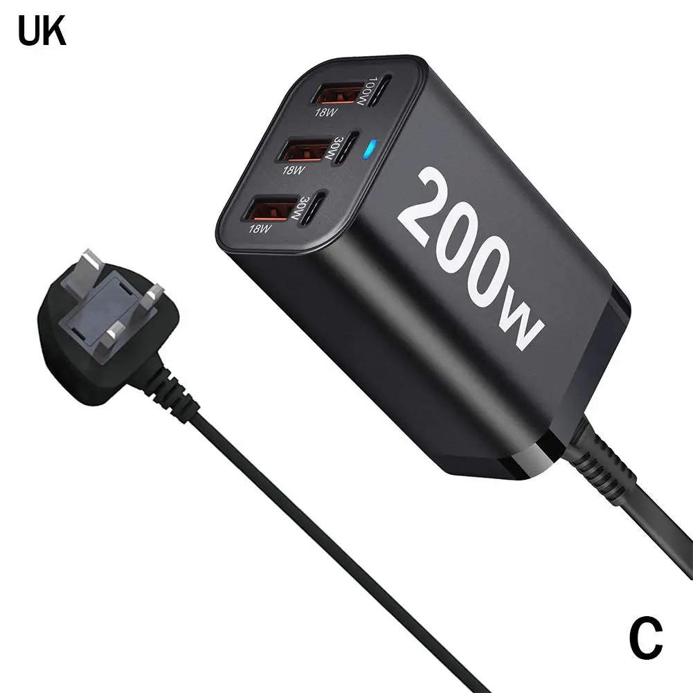 США/ЕС/Великобритании/Австралия для зарядного устройства GaN PD 200 Вт новое