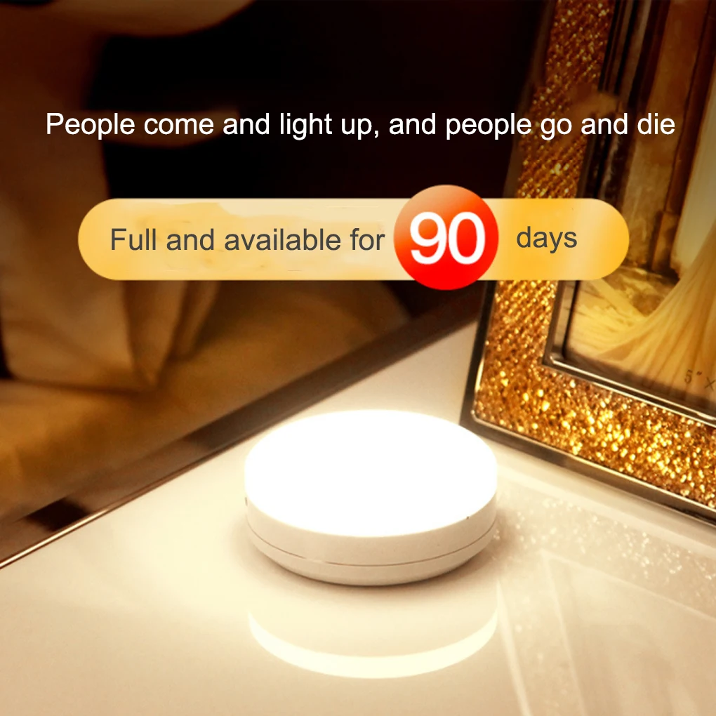 

Motions Sensor Night Light Rotating Lights Body Induction Lamp Corridor Lighting Tool Living Room Indoor White