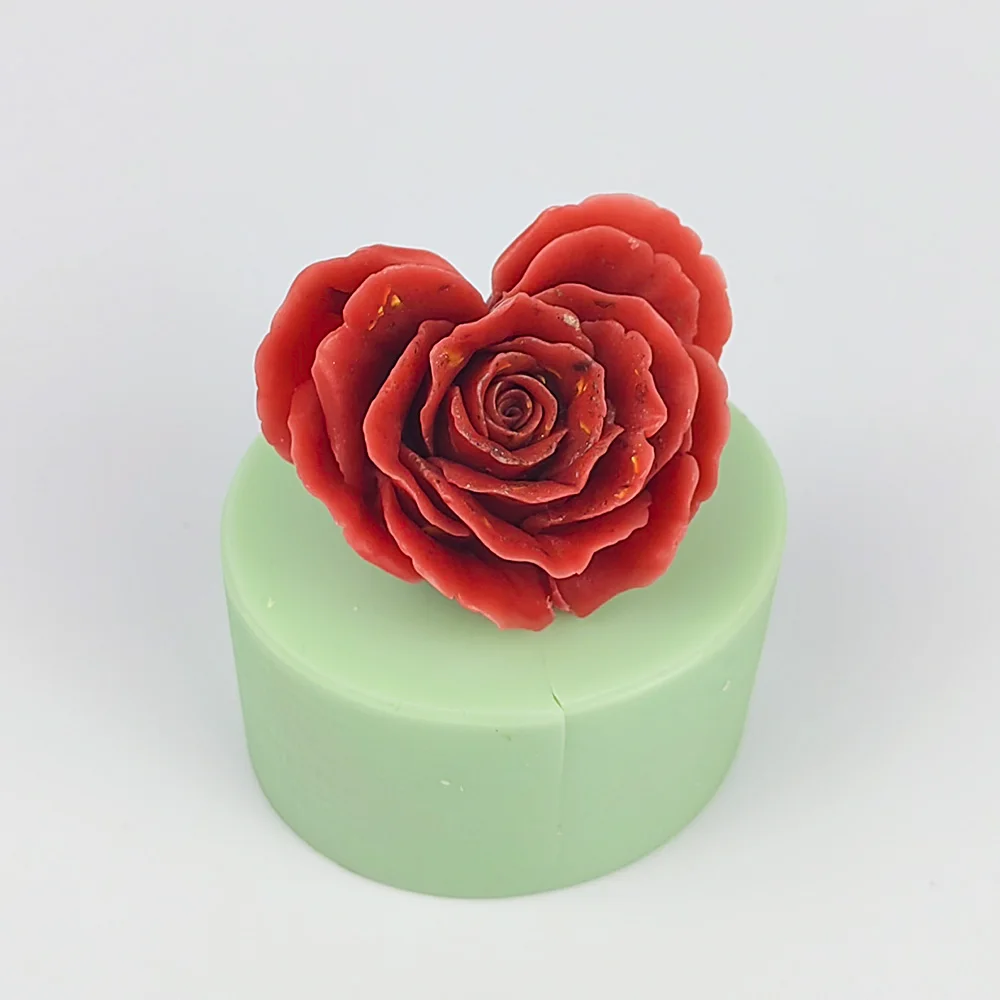 HC0451 PRZY Heart Shaped Rose Soap Mold Silicone Flower Soap Molds Moulds Gypsum  Candle Candy Mold Clay Resin