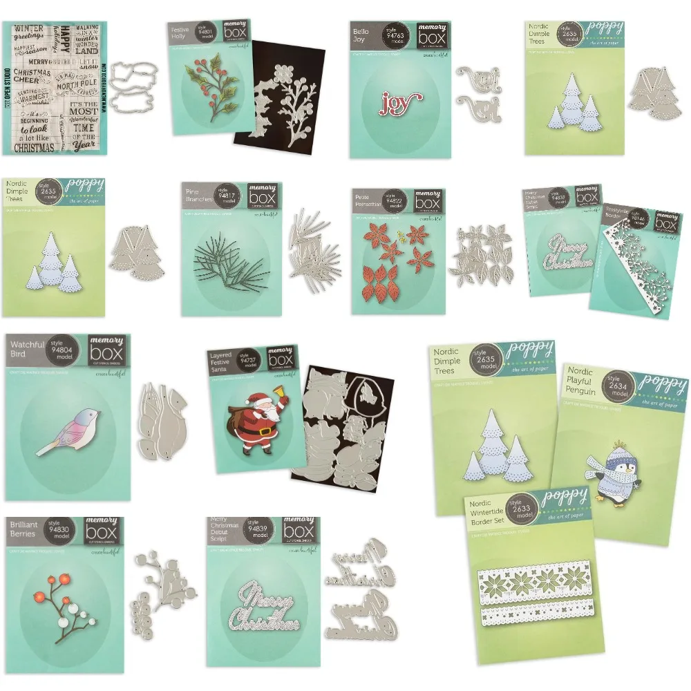 Роскошные рождественские растения металлические Вырубные штампы украшение