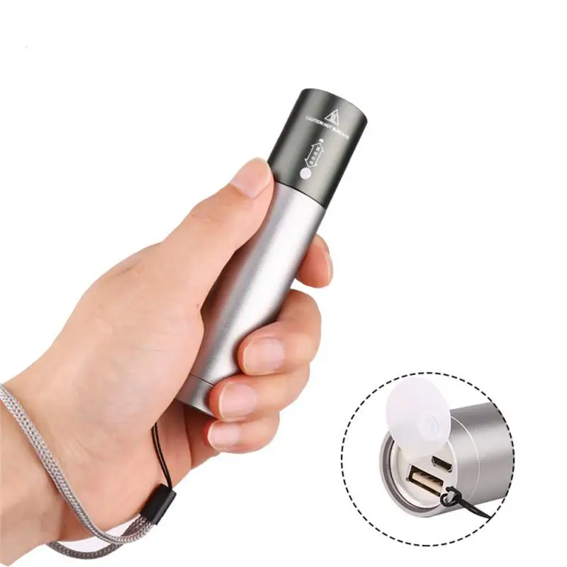 

Mini Flashlight Strong Light Aluminum Alloy Zoom Torches Portable Flashlight USB Rechargeable Emergency Hiking Camping Light