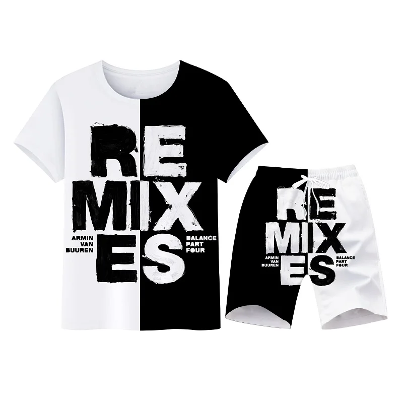 

Summer Men's Sets Short Sleeve + Shorts 2 Piece Outfits Streetwear Clothing Fashion Jogging Tracksuit Men Sports Shorts Set
