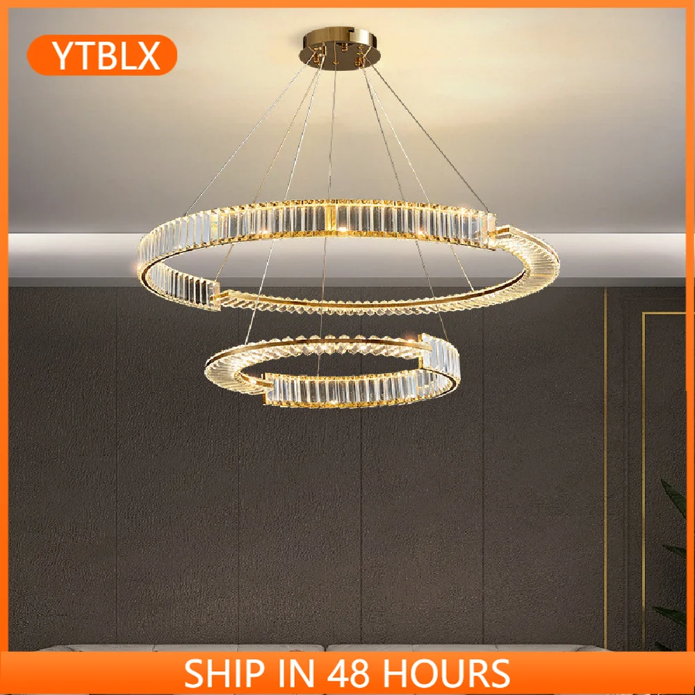 

Living Room Lustre Luxury Led Dimmable Pendant Light Irregular Gold Metal K9 Crystals Pendant Lamp Led Hang Lamp Fixture