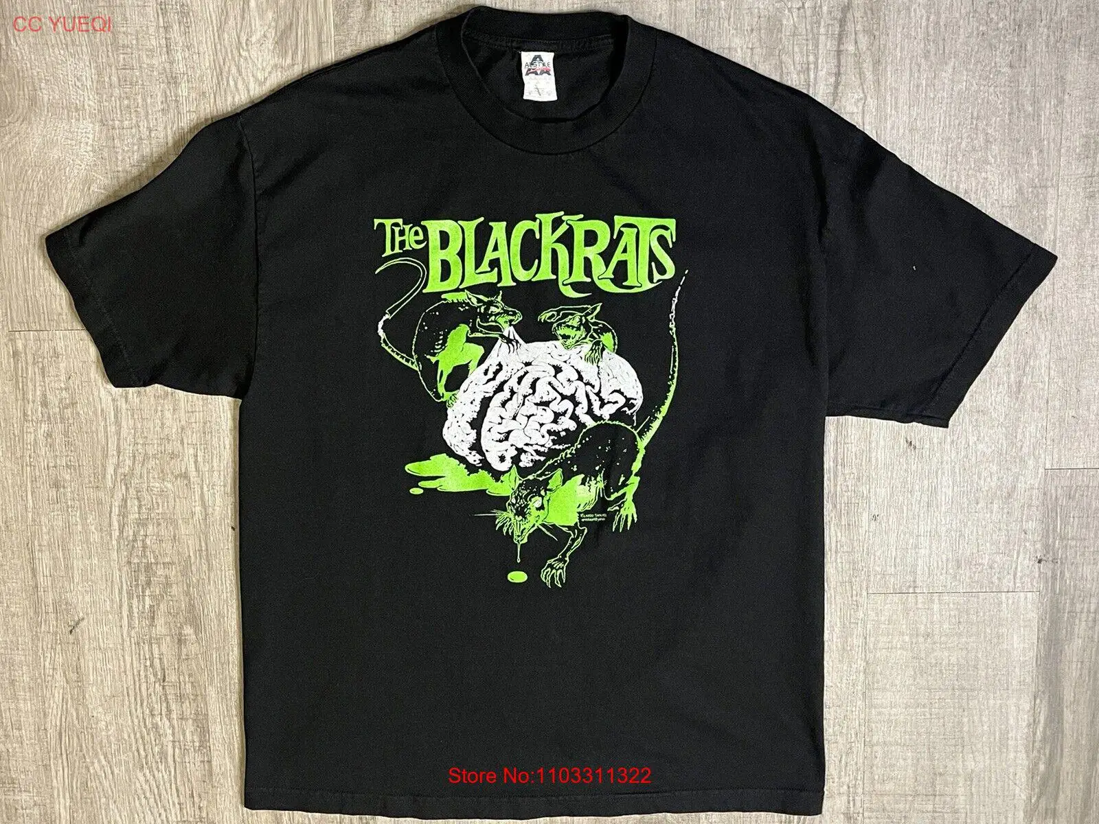 Мужская футболка ZHUISHU черная с принтом крыс