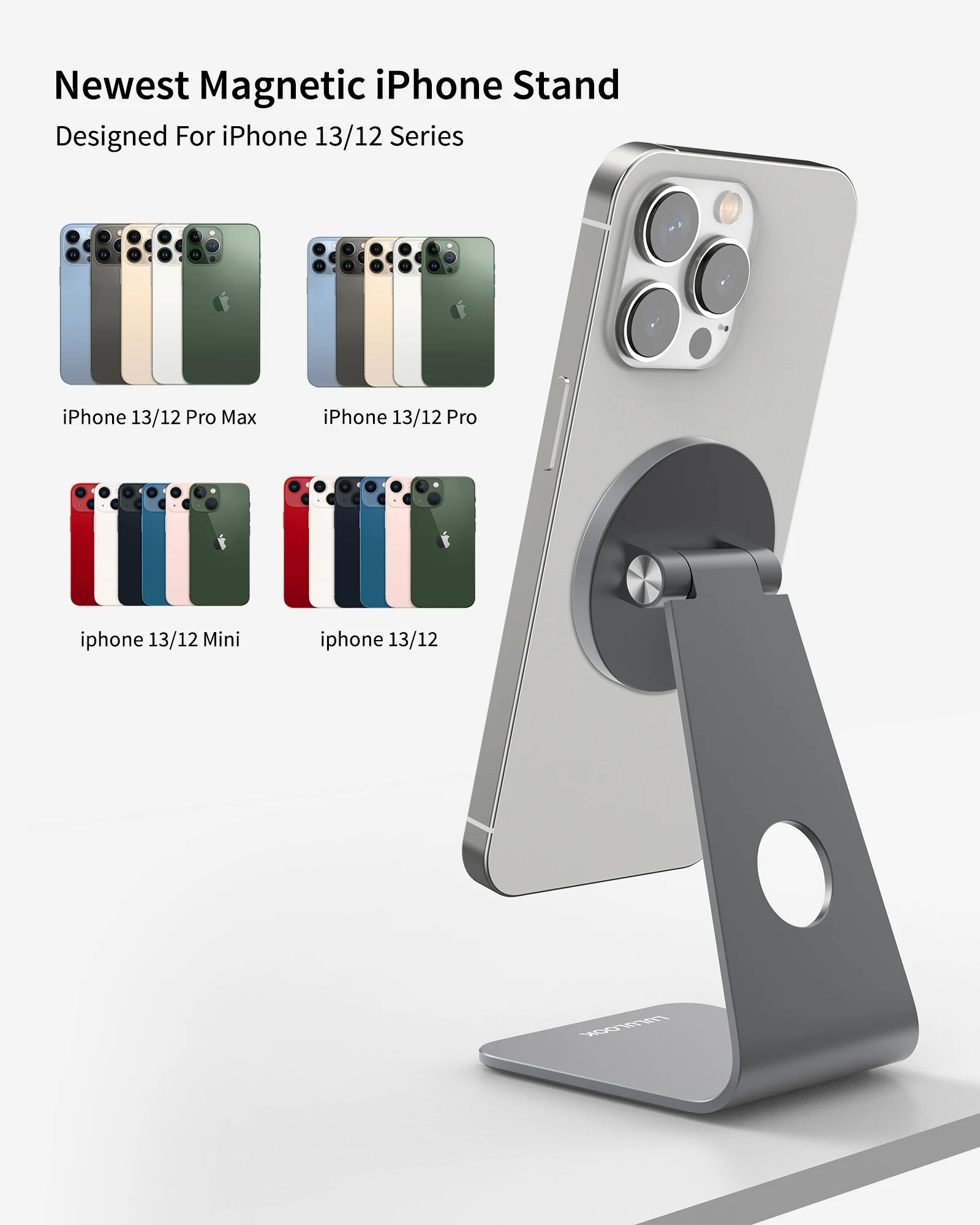 Lululook Magnetic Phone Holder Stand For iPhone 14/14Pro/13/12 Pro Max/13 Pro Max/12/12Pro/13Pro Desktop Smartphone Holder Stand