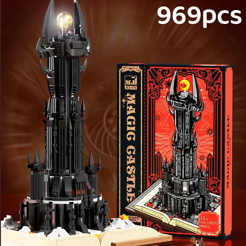 

Creative Black Tower Magic Book Building Block Book Expert Ideas Bricks Dark Tower With Lights 13018 Assembly Toy For Kids Gifts