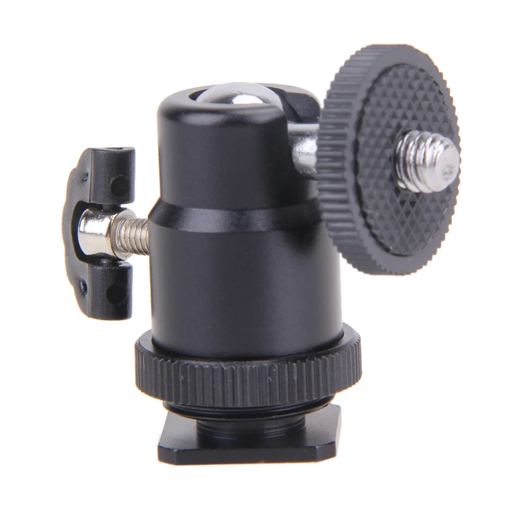 

Flash Bracket Holder Mount 1/4 Hot Shoe Adapter Ball Head with Lock