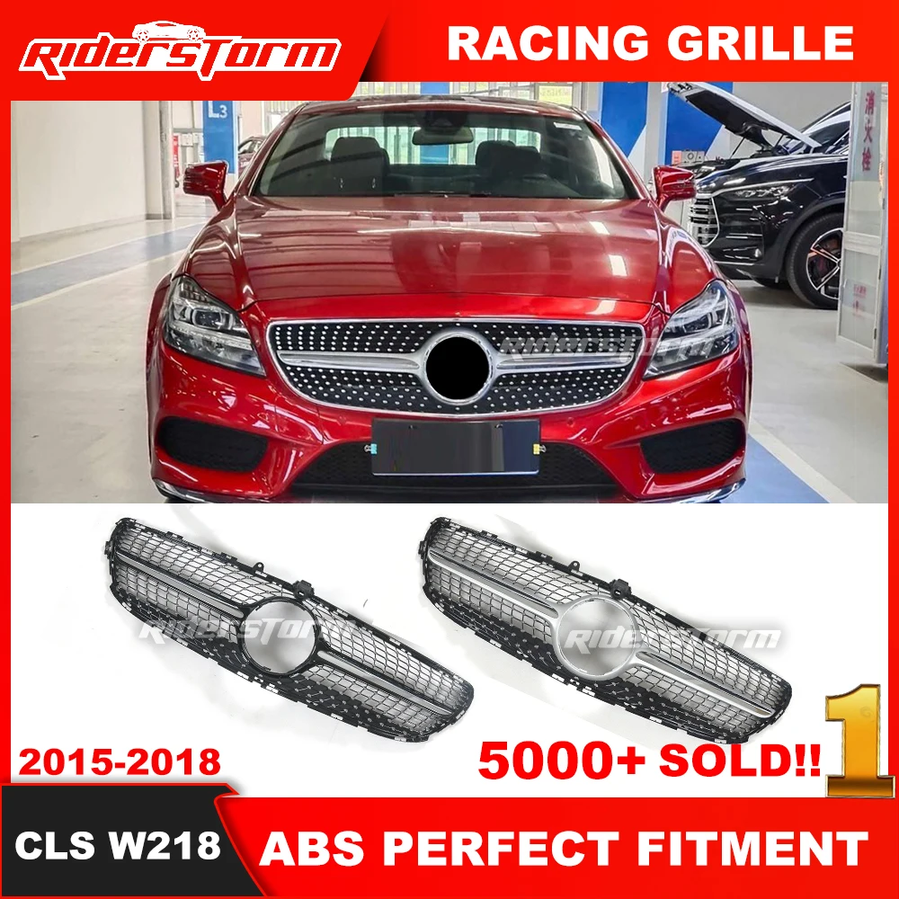 

For W218 diamond front grill ABS grille for mercedez benz CLS Class 2014-2018 Replacement front grille silver diamond grill
