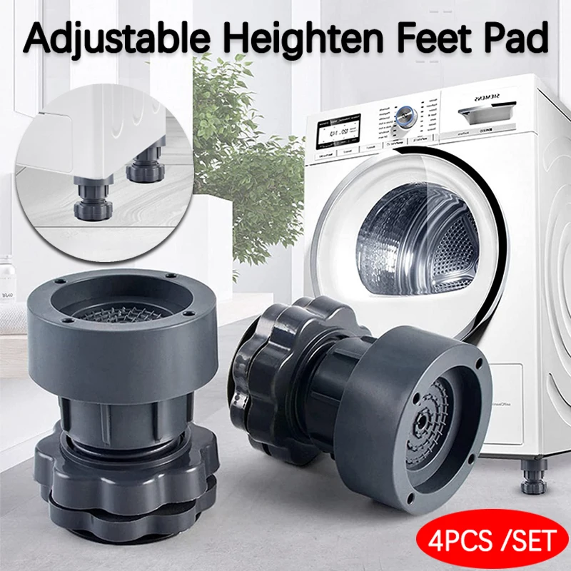 

4Pcs/lot Adjustable Anti Vibration Feet Pads Rubber Legs Silent Skid Raiser Mat Washing Machine Dampers Furniture Support