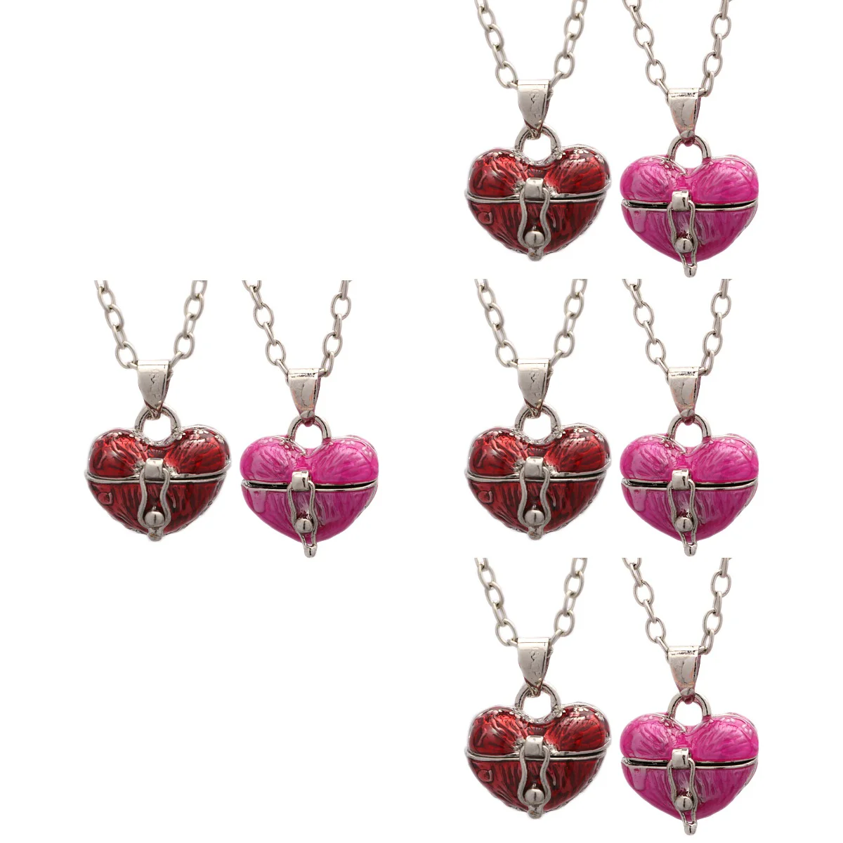 

8 Pcs Gemstone Heart Pendant Matching Necklace Drop Girl Locket Necklaces Copper Daughter Miss Choker Girls