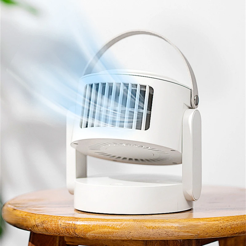 

Portable Air Conditioning Fan 2000mAh USB Rechargeable Desktop Air Circulator Aroma Soothing 3-speed Adjusted Silent Home Cooler