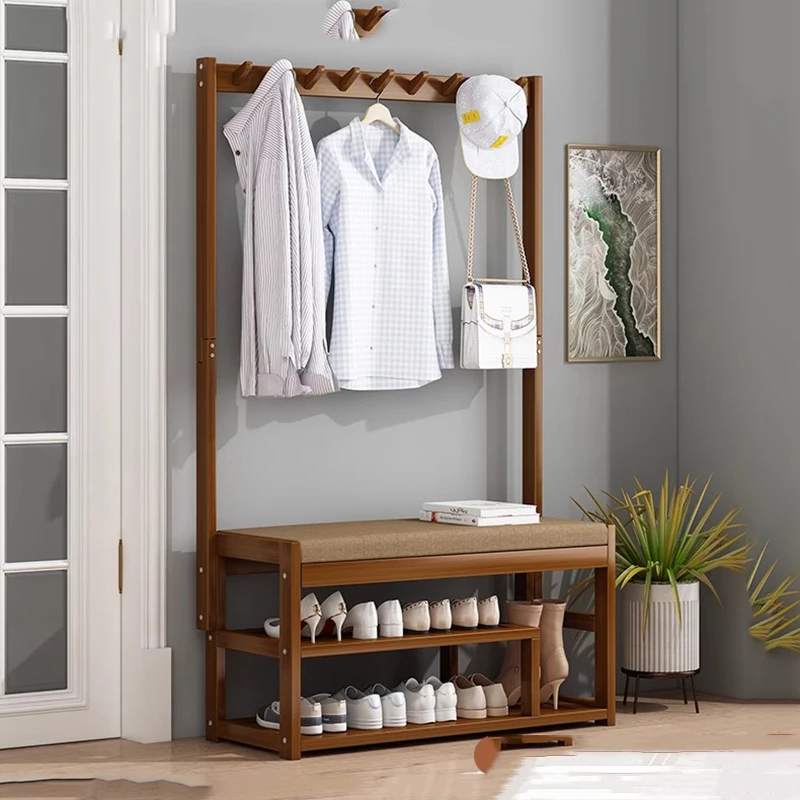 Деревянная вешалка для одежды в прихожую стойка портативный стенд прихожей