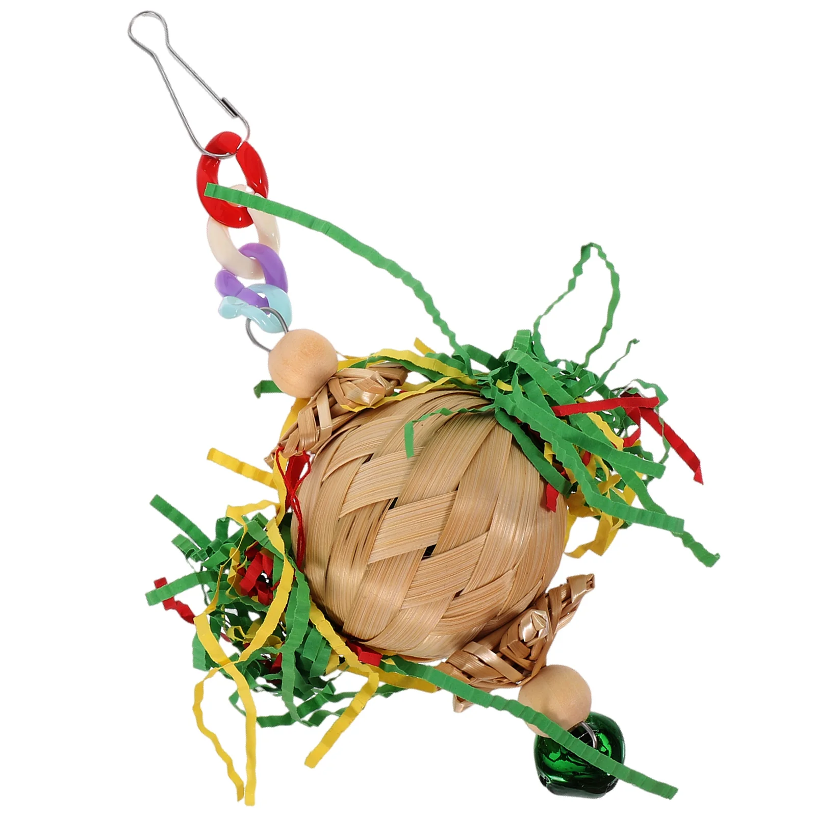 

Bird Cage Parrot Toy Hanging Wood Block Pendant Foraging Cockatiel Chewing Toys Wooden