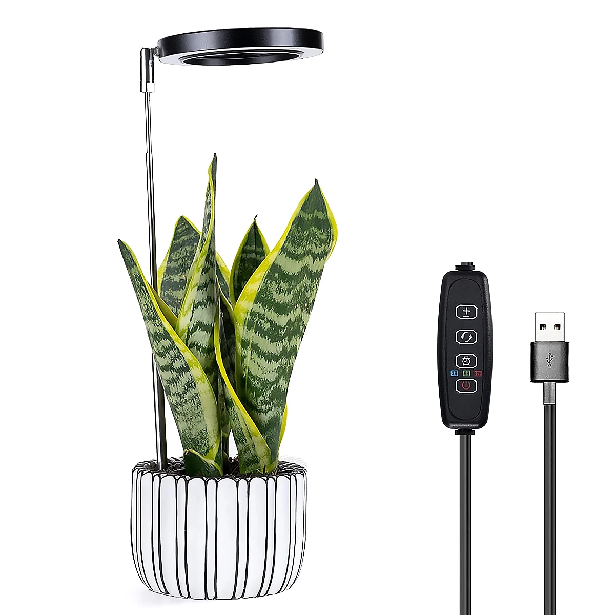 

Светодиодная лампа для выращивания растений в помещении, 48 светодиодов, 3 таймера, 9 уровней регулировки высоты, полный спектр