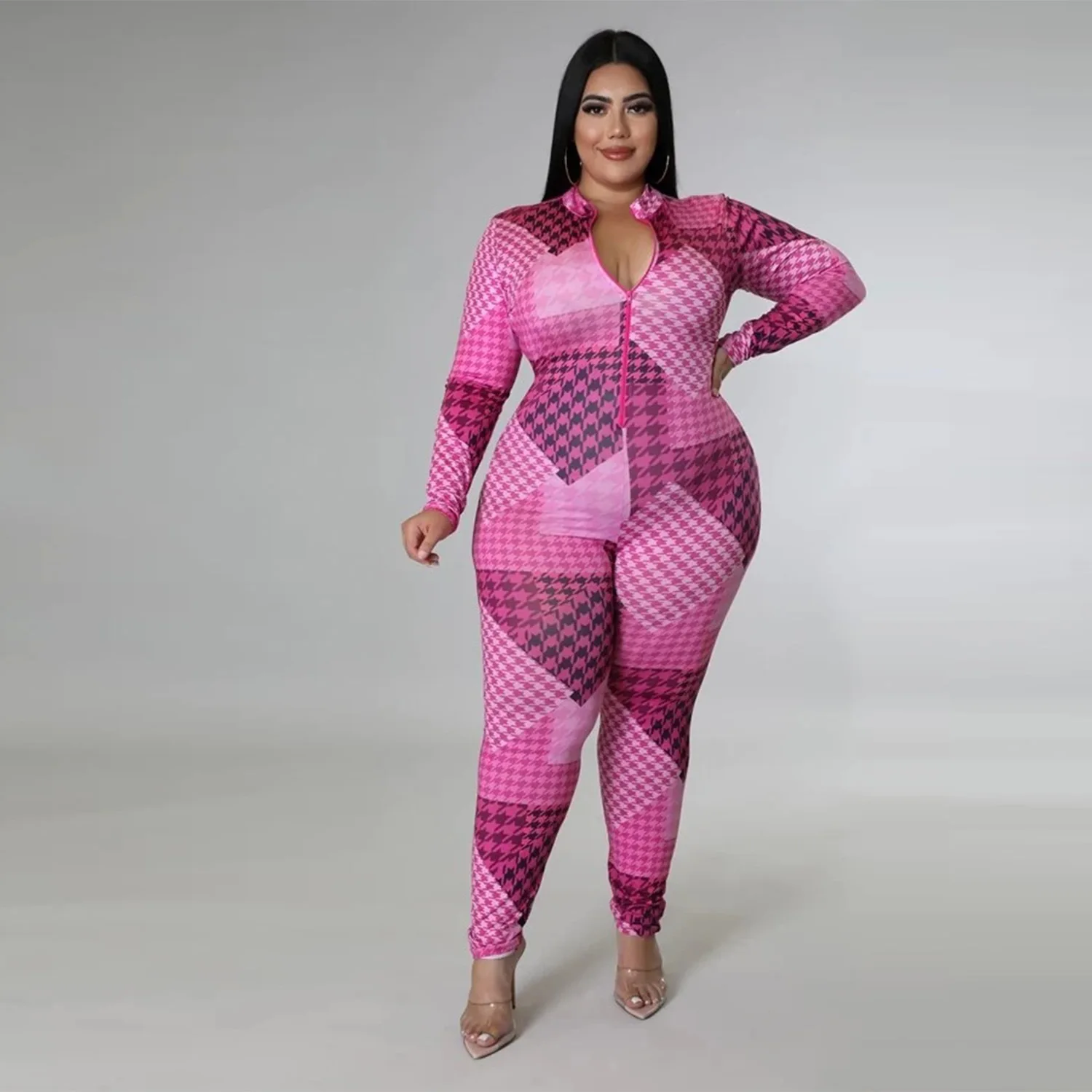 

Женский Повседневный Облегающий комбинезон, модный пикантный комбинезон с длинным рукавом и воротником-стойкой, осень 2022