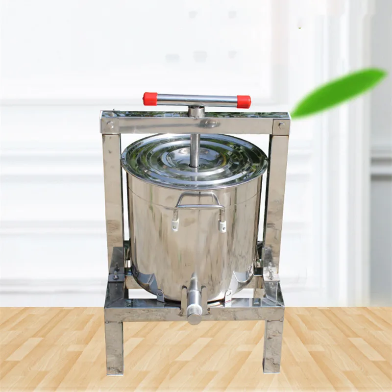 Manual Stainless Steel Press Machine For Fruit Juice Honey Home Beewax Extractor DIY Beekeeping Equipment 12L Fruit Wine Press