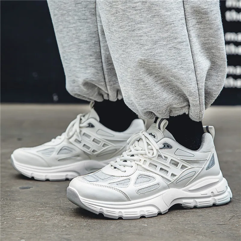 Shoes for Men Brand Chunky White Luxury Sneakers Casual Running Shoes Breathable Non-slip Tenis Sports Fitness Footwear