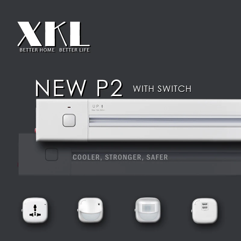 

XKL New P1 P2 Power Track Sockets Switch Control High End Home Appliance Adaptor Plug Universal EU US USB LED Premium Quality