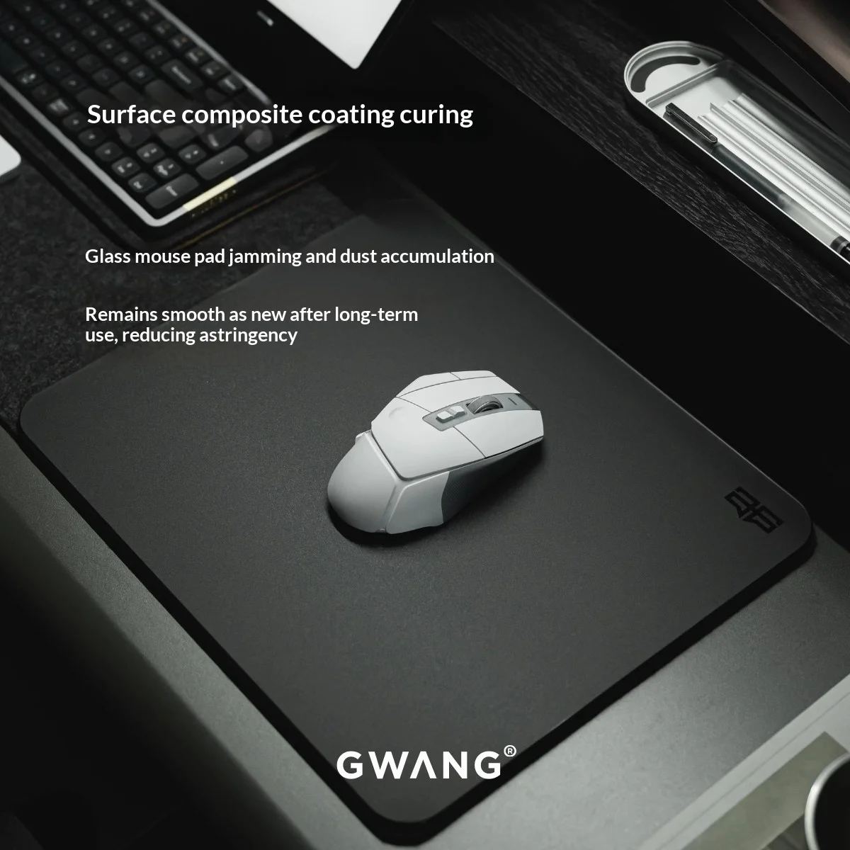 Фото Игровой коврик для мыши GWANG, полностью закаленный микротравированный клейкий игровой коврик для мыши с полной базой FPS, стеклянный коврик для мыши APEX CSGO, аксессуары для настольных ПК №4