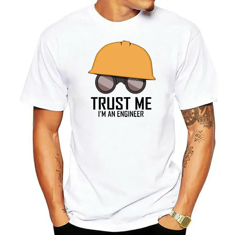 

Мужские футболки с мультяшным принтом Trust Me Я инженер, корейские повседневные топы, хлопковые рубашки, мужские высококачественные футболки ...