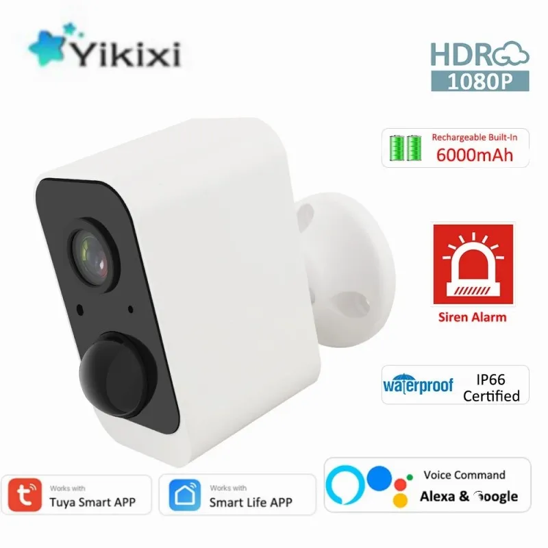 

Уличная камера видеонаблюдения, 1080P, IP65, Wi-Fi, с аккумулятором