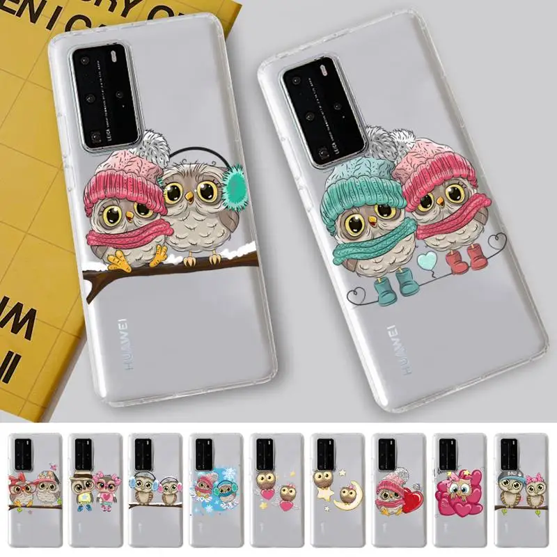 

RuiCaiCa Lovely Owl Cartoon Love Phone Case For Huawei P 20 30 40 pro lite Psmart2019 Honor 8 10 20 Y5 6 2019 Nova3E